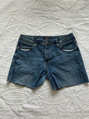 Jack & Jones Washed Blue Denim Cutoff Shorts Casual Summer Jean Shorts